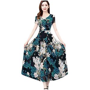 YBWZH Women Dress New Women Loose Plus Size Dresses Office Lady Casual Short Sleeve A-Line Dress Trendy Fashion Dress Gift for Lover Prom Formal Spring Boho Tunic (Blue, L)