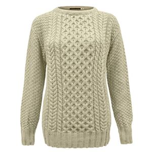 Stylo Knitwear Generation Fashion New Ladies Women Long Sleeve Knitted Jumper Cable Knit Sweater Crew Neck Pullover Top Plus Size [Beige,28-30]