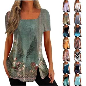 Satin Top Sale Lightning Deals Extra Large Women for Women Dressy 2024 Tunic T-Shirt Retro Vintage Floral Print Graphic Tee Summer Fashion Ladies Casual Blouse Short Sleeve Split Shirt Sale Clearance