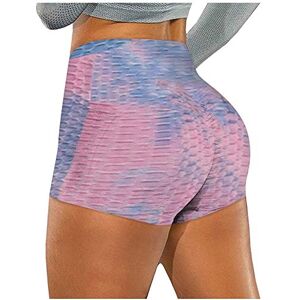 Janly Clearance Sale Womens Romper Pants, Women Wrinkled Tie-dye Pockets Stretch Running Fitness Yoga Pants Biker Shorts for Summer Holiday