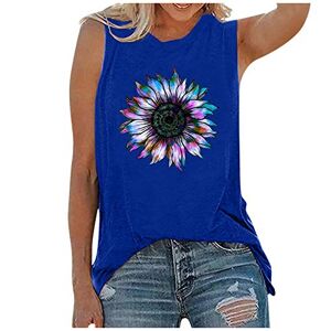 SHOBDW Ladies Summer Vest Tops Casual Loose Fit Sleeveless Vest Tops Ladies Sexy Solid/Print Camisole Tops Basic Tee Shirts Blouse Camisole Tops