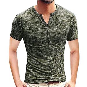 Lomhmn Summer Tops for Men 2024 Men's New Tops Shirt Men Summer Button Short Sleeves Comfortable Fashion Blouse Top T Shirts Unisex (Green, M)