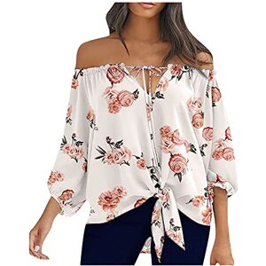 Womens Tops 230512hhxdxuk56088 xinxinyu Womens Summer Tops Size 10 Women Summer Tops Womens Floral Graphic T Shirts Womens V Neck Tops Strappy Tops UK Short Sleeve Tops Clearance Print Shirt Half Sleeve Bandage Blouse Pink