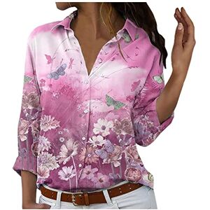 Summer Tops For Women Uk 0401b4607 Pink Shirt Summer Tops for Women UK Size 14 Womens Tops Long Sleeve Oversized Tees Button Down Shirts Elegant Lapel Collar Crewneck Casual Elastic Comfy Shirts Print Slim Shirt Collar Shirt Going Out