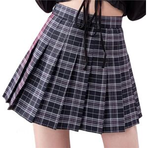 KYATON Tennis Skirt Preppy Style Plaid Skirts School Uniforms Ladies Mini Cute Women Pleat-8710-Zq-S