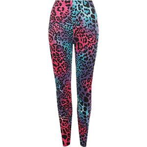 WearAll Womens Plus Size Print Pattern Stretch Full Long Ladies Leggings - Turquoise Cerise - 16/18