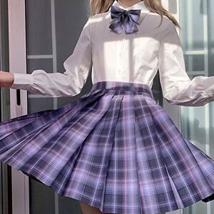 Janly Clearance Sale Skirt for Women , Women Plaid Pleated A-Line Skirt Anti-Burnout High Waist Short Skirt , for Holiday Summer (Purple-S