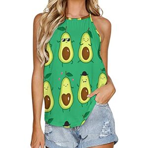 Generic041 Cute Avocado Fashion Tank Top for Women Summer Crew Neck T Shirts Sleeveless Yoga Blouse Tee L