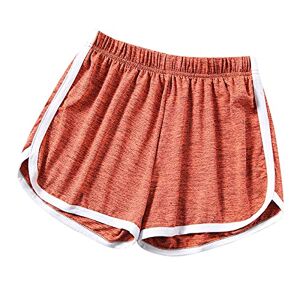 Yellsong Summer Shorts for Women UK Plus Size Solid Wide Legs Shorts Drawstring Shorts Lounge Cargo Flowy Walking Elastic Waist Shorts Casual Summer Classic Cotton Pants with Pockets Orange