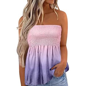 Summer Tops For Women Uk 0401b1700 Boobtube Bandeau Tops Graphic Tank Tops for Women Summer Shirts UK Top for Teen Girls Blouses Business Casual Ladies Vest Tops Strapless Top Sleeveless Tee Tops Shirt Top Crewneck Top Pink Going Out