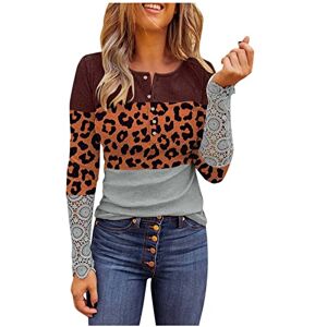 Briskorry V-Neck Long Sleeve Shirt Women's Elegant Print Tops Casual Casual Flowers Plus Size Sweatshirt Crew Neck Casual Top Button Down Blouse