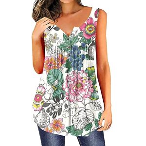 Clearance!Hot Sale!Cheap! Womens Casual Button Up Tops UK Sale Summer Sleeveless Blouse Solid Color Floral Swing Tops Ladies Casual Tank Vest Ruffle Tunic Top Loose Comfy Blouse T-Shirts