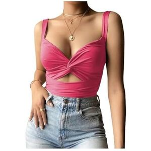 JINGBDO Strapless Crop Top Women Sleeveless Short Crop Tops Ladies Vest Casual Tank Top Women'S Tube Top Female Black White-Rose Red-L