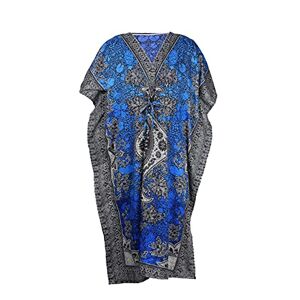 KIKLO New Women Girl Ladies Oversized Drawstring Maxi Kimono Caftans -Tunic Kaftan Dress Free Size (ONE Size, LB Arabic Necklace DS)