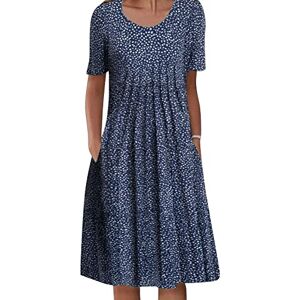 Colisha Womens Summer Casual Floral Midi Dress Scoop Neck Boho Beach Ladies Dresses with Pockets #6 3XL