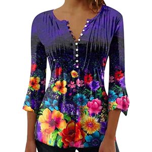 Clearance!Hot Sale!Cheap! Womens 3/4 Sleeve Tops 2023 Pleated Front Ladies Chiffon Tops V Neck Swing T-Shirts Summer Tunic Blouse UK Sale Clearance Floral Tee Shirts