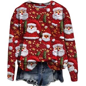 HAOLEI Ladies Xmas Jumpers UK Plus Size 8-22,Funny Christmas Reindeer Jumper Sale Cute Graphic Novelty Xmas Jumper Crew Neck Pullover Sweater Tops Blouse Matching Shirts Ugly Xmas Sweatshirts Women