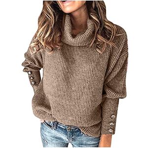 Mothers Day Womens Tunic Tops Sale Clearance Turtleneck Knitted Jumper Sweater Long Sleeve Elegant Casual Tops Office UK Size Ladies Henley T-Shirt for Winter Christmas Valentine's Day Mother's Day Deals