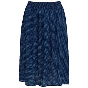 KK Fashion Lines Ladies/Womens Summer Floral Print Skirt, Light Weight Soft Viscose Fabric, Elasticated Waist, 27" Length (Large, Blue)