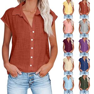 PRiME FunAloe Women's Linen Tops,Loose Button Down Blouse Tops,Longline Tops for Women UK,Cheesecloth Tops,Y2K Tops,Graphic T Shirt,Hawaiian Shirts for Women,Boho Tops for Women UK,Womens Shirts