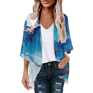 ⭐women Fashion 230712dia59 FunAloe Kimono Cardigans For Women Summer Shawls And Wraps Mesh Long Sleeve Shawl Women Loose Shawl Sweater Jacket Women'S Chiffon Cardigan Sun Projection Floral Jacket Shrugs Print Ladies Sun Shawl