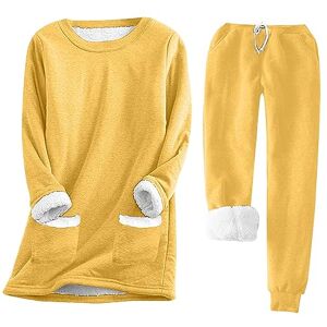 2023 Winter Fleece Coat For Women Prime Day Clearance Sale My Orders 2 Piece Outfits for Women UK Winter Long Sleeve Fleece Pullover Tops Casual Crewneck Solid Warm Pockets Sweatshirt and Thick Drawstring Sweatpants Sets Tracksuit