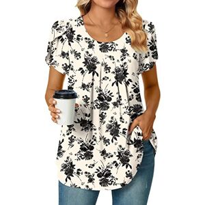 Clearance!Hot Sale!Cheap! Women's Plain Pleated Short Sleeve T-Shirt Summer Tops for Women UK Clearance Ladies Petal Sleeve Blouse Loose Casual Tunic Tops Floral Print Tee Shirts