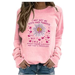 Funaloe Women Summer Fall Top Clearance Comfortable To Your Skin,Gift For Your Girlfriend,Mom Breast Cancer Awareness Shirt Womens Sweatshirt Oversized T Shirts for Women Uk Funny Slogan Long Sleeve Women Women's Elegant Casual O Neck Printed Ladies Tops 