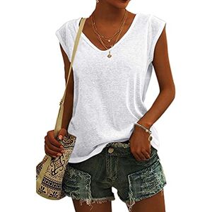 Damen Shirt Tank Top Women's Tops Women's Summer T-Shirt Short Sleeve V-Neck Cap Sleeve Tops Blouses Summer Casual Loose Tank Top Basic Girls Tops Sports Shirt Women's Loose T-Shirts for Women, Women's T-shirt