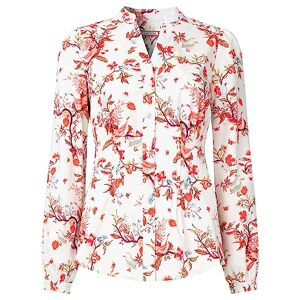 Joe Browns Women's Bird Print Long Sleeve V Neck Shirt, White, 10