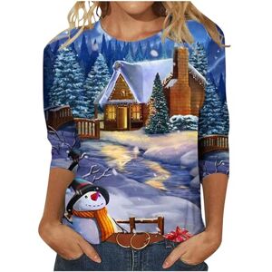 Free Felivery Zeiayuas Xms Jumper for Womens Clearance, Christmas Funny Novelty Graphic Sweatshirt Cute Elk Print Pullover Casual Long Sleeve Crewneck Tops Reindeer Christmas Tree Xmas Sweatshirts Top Ladies