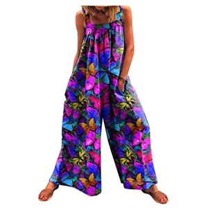 Janly Clearance Sale Women Jumpsuits, Women Fashion Summer Casual Sexy Floral Print Jumpsuit Butterfly Print Jumpsuit for Summer Holiday