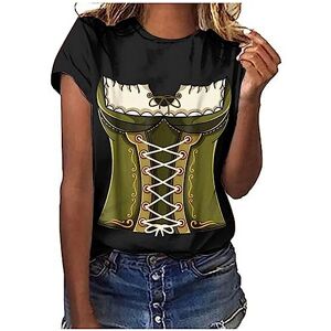 Women Tops 0729b49808 Womens Casual Tops Short Sleeve Shirt Round Neck T Shirts Fashion Loose Blouse Oktoberfest Print Shirt Blouse Tee Top Retro Oktoberfest Black L Funny T Shirts Women Classical Henley Shirts