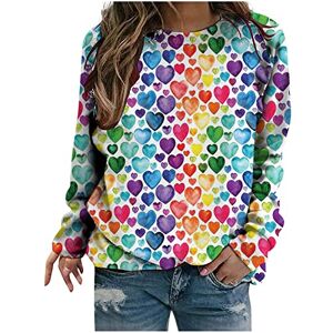 Funaloe 2023 Ladies Bras Valentine'S Day,Mother'S Women'S Day Clothing Gifts Clearance Sale Ladies Valentine's Day T Shirts, Valentine Day Jumpers for Women UK,Funny Graphic Heart Printed Sweatshirt Elegant Crew Neck Long Sleeve Love Pullover Tops Blouse 