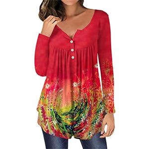 Clearance!Hot Sale!Cheap! Womens Long Sleeve Tops 2023 UK Sale Ladies Casual Short Sleeve T-Shirt V Neck Buttons Up Floral Printed Blouse Tunic Tops Summer Loose Fit T Shirts