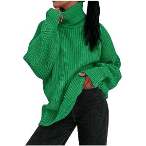 Clearance Sale Tops 0810c2416 Jumpers For Women Uk 2 Piece Outfits Set Long Sleeve T Shirt Oversized Tshirt Turtleneck Green Lounge Sets Sweater Color High Neck Knit Pullover Large Crewneck Fashion Christmas