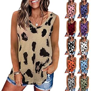 Summer Tops For Women Uk 0419e15 Ladies Tops Salesvest Tops Plus Size Summer Tops Seamless Tank Tops Leopard Loose Crewneck Sleeveless Tee Tops Print Tops Size 6-18 Work Offiece Blouses Clearance