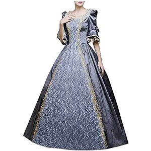 Women Dresses Clearance,Party Elegant Ladiesl Vintage Gothic Court Gown Cake Skirt Lace Clashing Dress Party Dress Boho Swing Evening Dress Work Dresses UK Size XS~XXXL