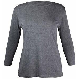Purple Hanger Womens New Plain Long Sleeve Casual Top Ladies Basic Stretch Fit Crew Neck Everyday T-Shirt Tops Plus Size Dark Grey Size 22 – 24