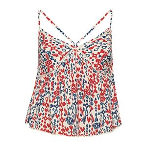 Superdry Women's Vintage Tiered Cami Top Shirt, Love Ikat Red, 14 (L)