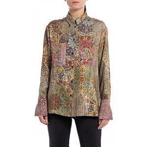 REPLAY Women's W2121 Blouse, 010 Multicoloured, XS