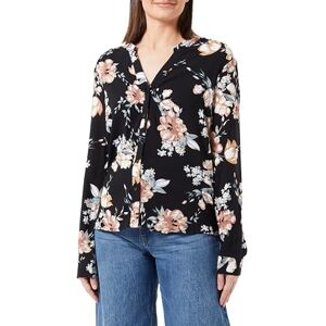 Bestseller A/s ONLY Women's Onlnova Life L/S V-Neck Shirt AOP Ptm, Black/AOP:ay New Rosie Blossom, XL