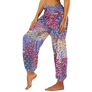 RUIRUILICO Summer Women's Boho Harem Pants Casual Light Pants High Waist Loose Fit Sweatpants Comfy Yoga Pants Workout Trouser Cropped Loose Fit Harlan Pants Elastic Waist Trouser with Pockets