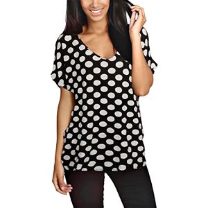 heartcatchers New Ladies Women V Neck Turn up Short Sleeve Baggy T-Shirt Top Plus Size UK 8-26