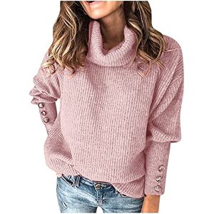 Mothers Day Womens Tunic Tops Sale Clearance Turtleneck Knitted Jumper Sweater Long Sleeve Elegant Casual Tops Office UK Size Ladies Henley T-Shirt for Winter Christmas Valentine's Day Mother's Day Deals