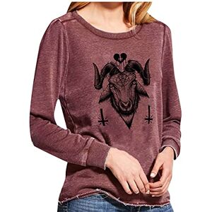 Plus Size Tops 0706b60301 Halloween Tshirt Womens Tops Dressy Casual Long Sleeve T Shirts Women Crewneck Sweatshirts Women Sheep Head Print Shirt Tops Sheep Head Red Hippy Tops for Women UK Gym Tops