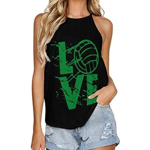 Generic041 Volleyball Love Fashion Tank Top for Women Summer Crew Neck T Shirts Sleeveless Yoga Blouse Tee L