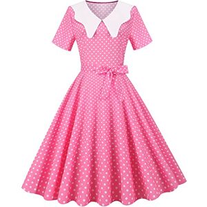 Singular-Point Sunflower Dresses for Women UK Bridesmaid Dresses for Women Rainbow Dress Boho Dress Strappy Summer Dress Black Dresses for Women UK Polka Dot Dress 1960S Dresses for,Pink,XXL