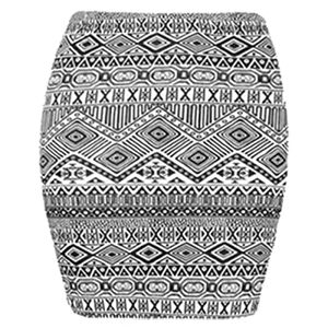 Hiffy Ladies Printed Mini Skirt Stretchy Elasticated Short Mini Womens Skirt Plus Size UK 8-22 (12-14, Small Aztec)