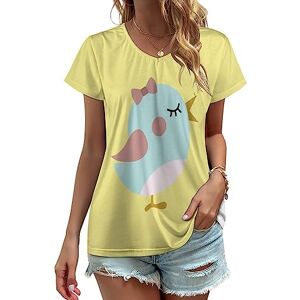 Songting Little Birdie Womens V Neck T Shirts Cute Graphic Short Sleeve Casual Tee Tops S